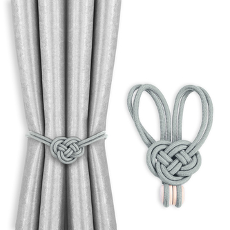 Dekorační ozdobná spona na závěsy s magnetem EDMOND stříbrná Mybesthome 2 kusy v balení