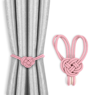 Dekorační ozdobná spona na závěsy s magnetem EDMOND růžová Mybesthome 2 kusy v balení