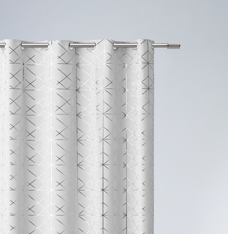 Dekorační vzorovaný závěs s kruhy DIAMANTOS bílá 140x250 cm MyBestHome