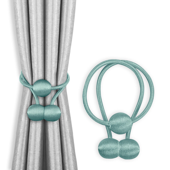 Dekorační ozdobná spona na závěsy s magnetem MONZA modrozelená Mybesthome 2 kusy v balení
