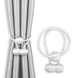 Dekorační ozdobná spona na závěsy s magnetem MONZA bílá Mybesthome 2 kusy v balení