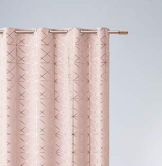 Dekorační vzorovaný závěs s kruhy DIAMANTOS  růžová 140x250 cm MyBestHome