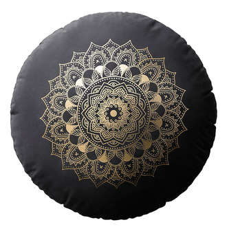 Polštář s výplní MANDALA černá O 45 cm x 15 cm  Mybesthome