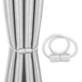 Dekorační ozdobná spona na závěsy s magnetem SURRI bílá Mybesthome 2 kusy v balení