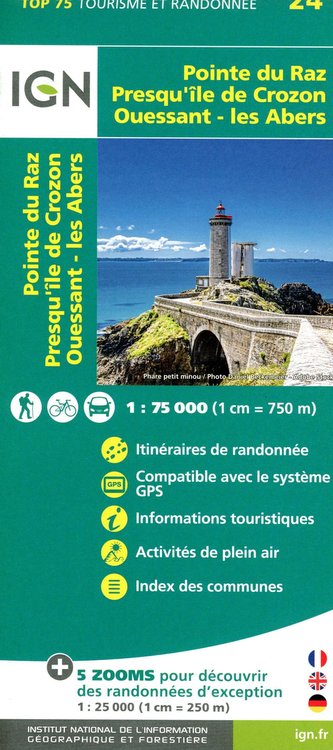 Pointe Raz Presqu'Ile de Crozon 1:75 000