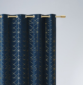 Dekorační vzorovaný závěs s kruhy DIAMANTOS modrá 140x250 cm MyBestHome