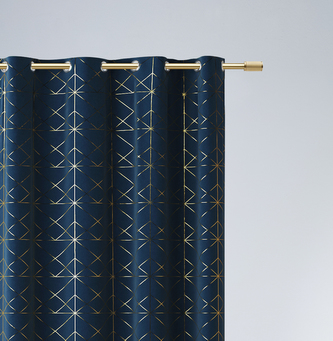 Dekorační vzorovaný závěs s kruhy DIAMANTOS modrá 140x250 cm MyBestHome