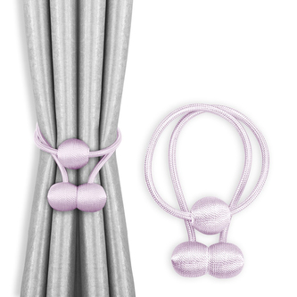 Dekorační ozdobná spona na závěsy s magnetem MONZA světle fialová Mybesthome 2 kusy v balení