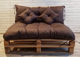 Polstr CARLOS SET - sedák 120x80 cm, opěrka 120x40 cm, 2x polštáře 30x30 cm, hnědá, paletové prošívané sezení Mybesthome