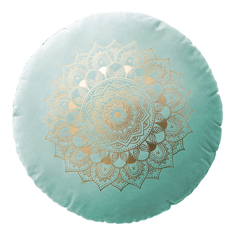 Polštář s výplní MANDALA mátová O 45 cm x 15 cm  Mybesthome