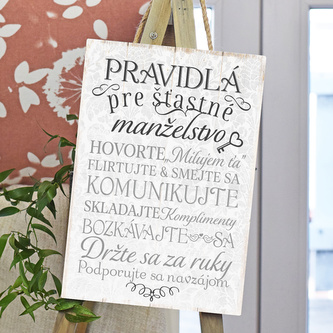 Cedulka - Pravidla pro šťastné manželství SK