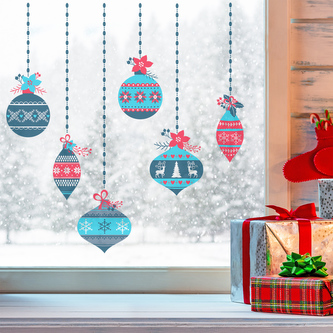 Samolepka na sklo - Baňky se vzory