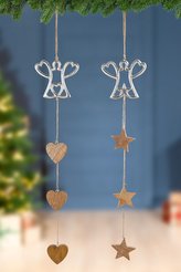 Závěsná girlanda - Silverwood - 2 varianty anděl se srdcem motiv