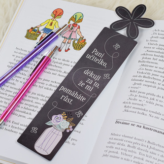 Záložka do knížky pro paní učitelku (s květinou)