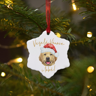 Keramická ozdoba - Zlatý retrívr