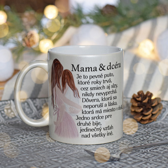Třpytivý hrnek "Mama a dcéra" SK