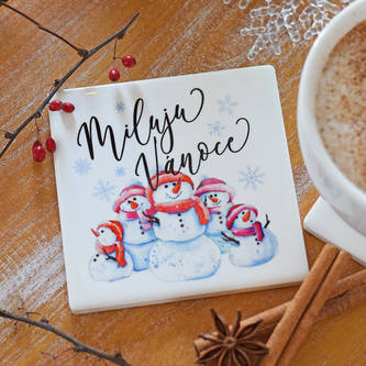 Keramický podtácek - Miluju Vánoce