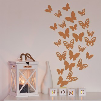 3D motýl - bronzová perleť 1 kompletní set (8 ks motýlů) Set