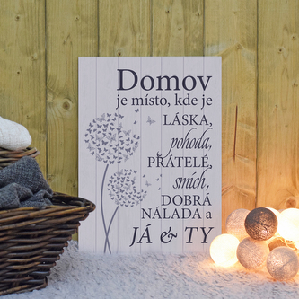Cedulka Domov je místo...světlá