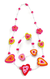 Souprava náhrdelník a náramek - Srdíčka