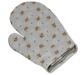 Kuchyňská chňapka - béžová kytička - chňapka 28x18 cm