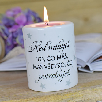 Keramický svícen - "Když miluješ..." SK