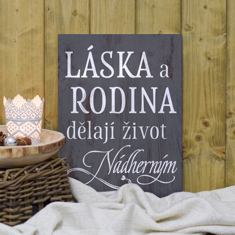 Cedulka - Láska a rodina ... :) - tmavá
