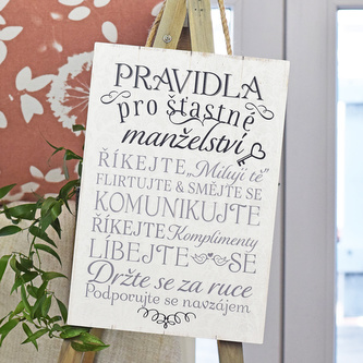 Cedulka - Pravidla pro šťastné manželství
