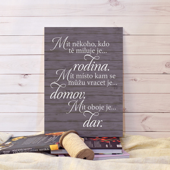 Cedulka - Rodina, domov, dar šedá