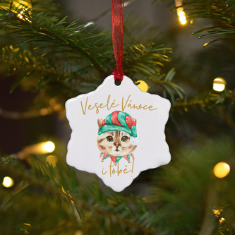 Keramická ozdoba - Kočička hnědá