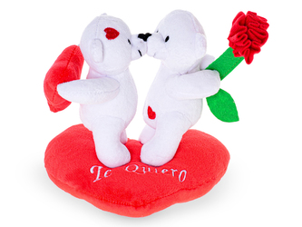 Medvídci plyšoví 18cm stojící na srdíčku