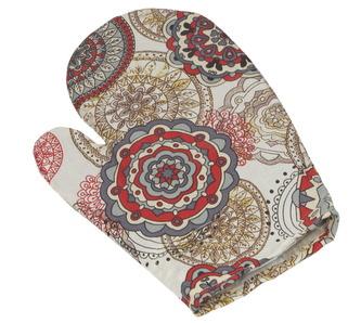 Kuchyňská chňapka - mandala červená - chňapka 28x18 cm