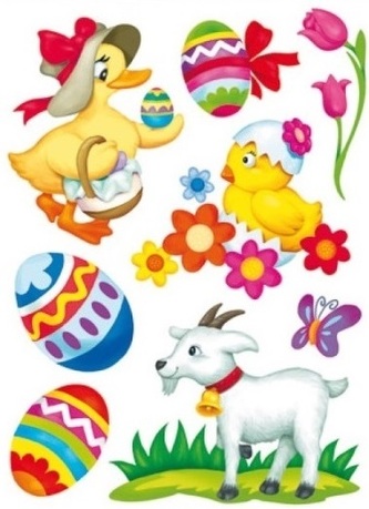 Velikonoční okenní fólie - s kůzletem