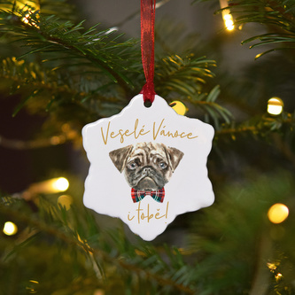 Keramická ozdoba - Mopsík