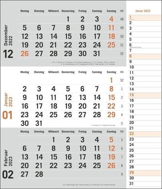 times&more 3-Monatsplaner, orange 2023
