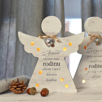 LED Svítící anděl - Anděl strážný