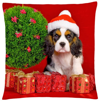 Polštář s motivem vánočního pejska  Mybesthome 40x40 cm