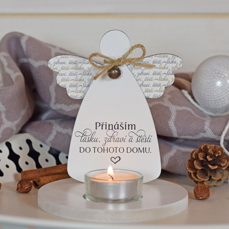 Svícen anděl - láska, zdraví a štěstí