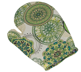 Kuchyňská chňapka - mandala zelená - chňapka 28x18 cm