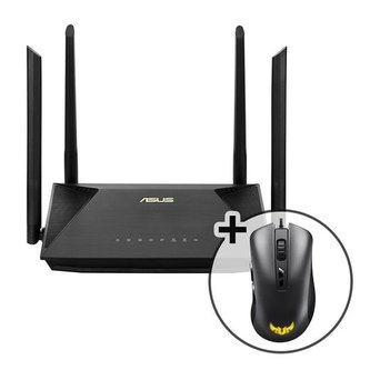 WiFi router Asus ASUS RT-AX53U WiFi 6, 3x GLAN, 1x GWAN, USB + dárek myš