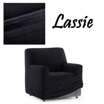 Napínací potah na křeslo z mikrovlákna LASSIE I. černá, 75-115 cm Mybesthome