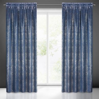 Dekorační závěs "BLACKOUT" zatemňující DARA II. modrá/zlatá 135x270 cm, (cena za 1 kus) MyBestHome