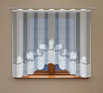 Dekorační žakárová záclona s řasící páskou MNIAU 140 bílá 300x140 cm MyBestHome