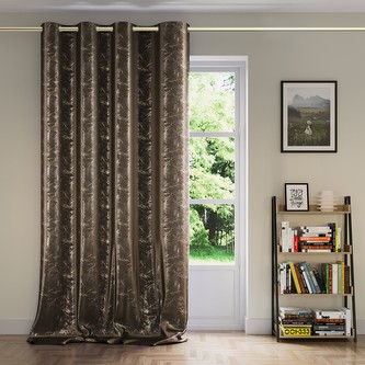 Dekorační velvet závěs s kruhy EMILIO 140x270 cm, hnědá (cena za 1 kus) MyBestHome