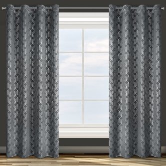 Dekorační vzorovaný závěs "BLACKOUT" zatemňující PABLO 140x250 cm šedá/stříbrná, (cena za 1 kus) MyBestHome
