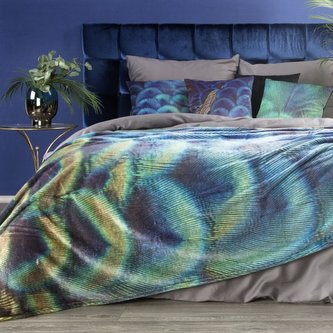 Luxusní deka z mikrovlákna EVA 05 modrá/pomerančová 150x200 cm Mybesthome