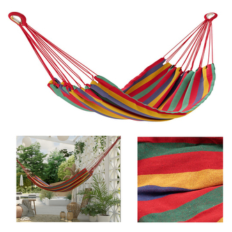 Závěsná houpací síť COLDRA červená/žlutá 240x80 cm Mybesthome