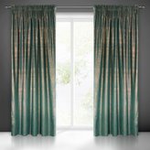 Dekorační vzorovaný závěs s řasící páskou ULRIKA tmavě zelená/měděná, 140x270 cm (cena za 1 kus) MyBestHome