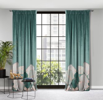 Dekorační vzorovaný velvet závěs s řasící páskou BELLIS 140x270 cm (cena za 1 kus) MyBestHome