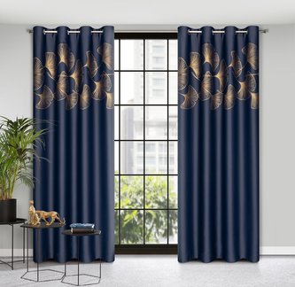 Dekorační vzorovaný závěs "BLACKOUT" zatemňující HARMONIA modrá 140x250 cm (cena za 1 kus) MyBestHome